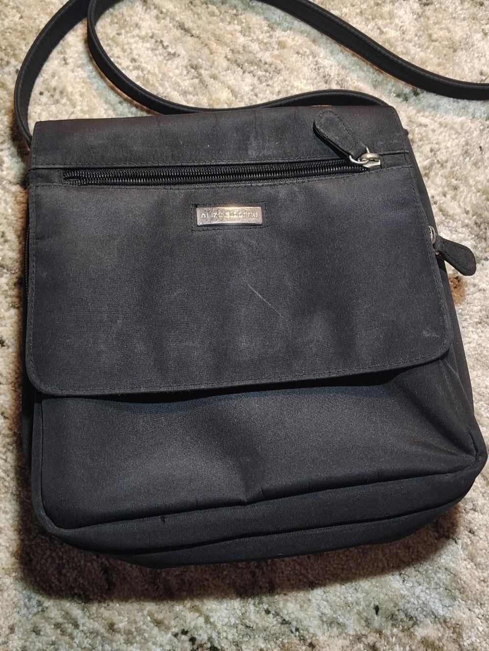 Liz Claiborne Black Nylon Crossbody Messenger Bag